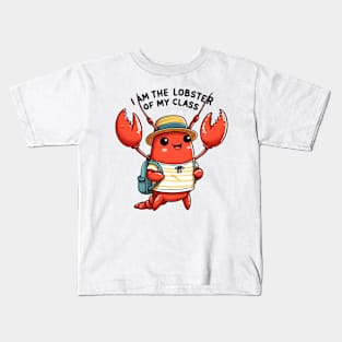 Funny School Lobster with Backpack Kids T-Shirt